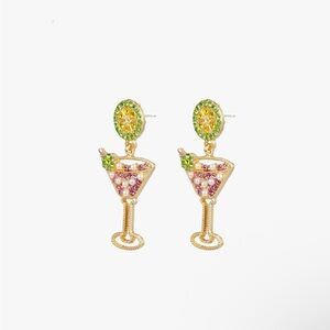 Gold Sparkling Cocktail Earrings NWT